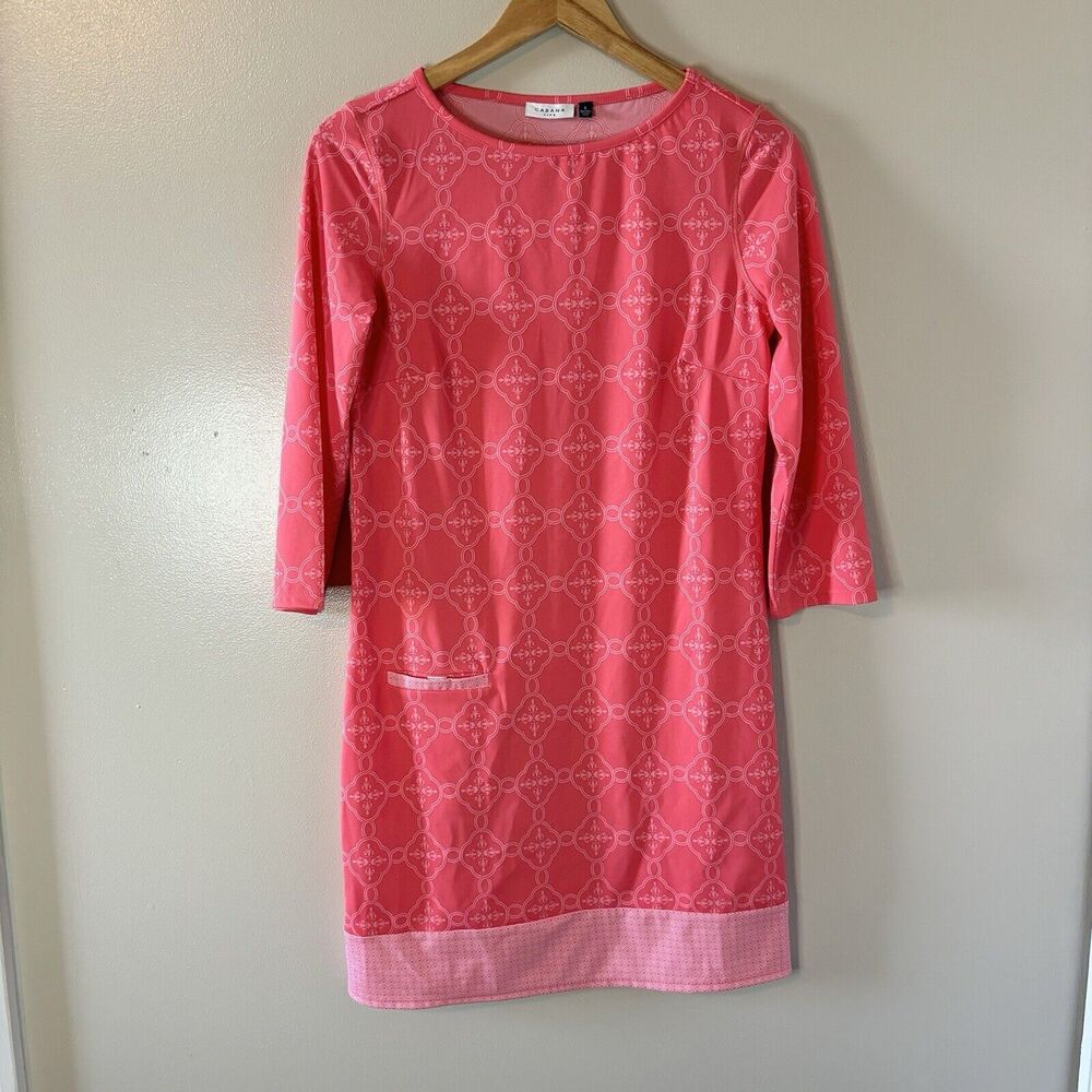Cabana Life Beach Cover Up Swim Shift Dress UPF Coral Pink Sz Small